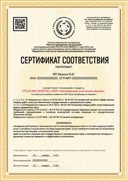 Образец сертификата для ИП Фурманов Сертификат СТО 03.080.02033720.1-2020