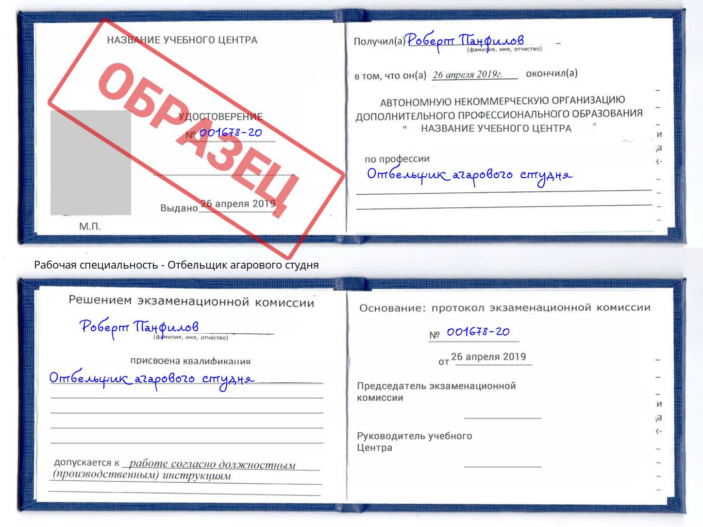 Отбельщик агарового студня Фурманов