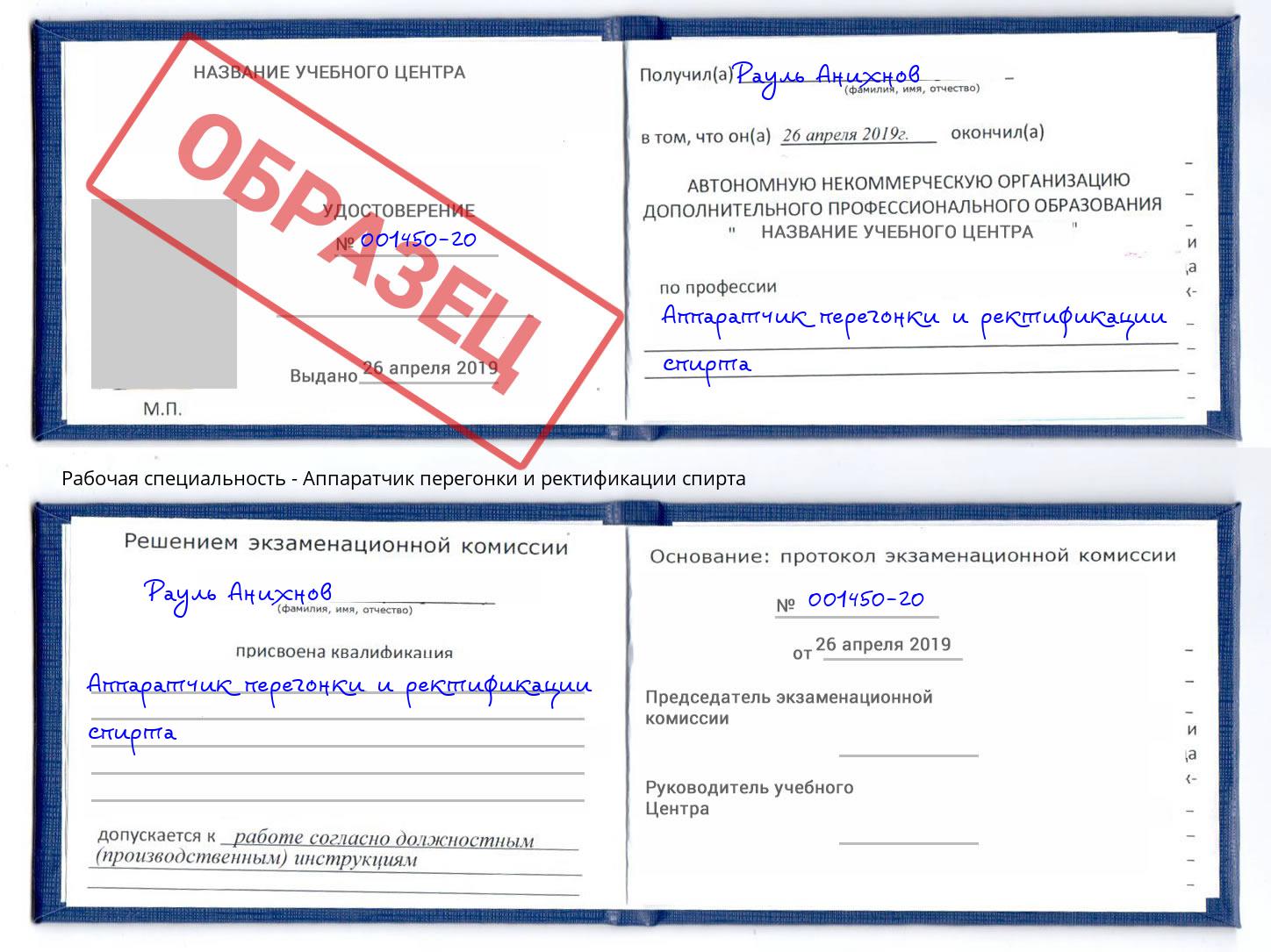 Аппаратчик перегонки и ректификации спирта Фурманов