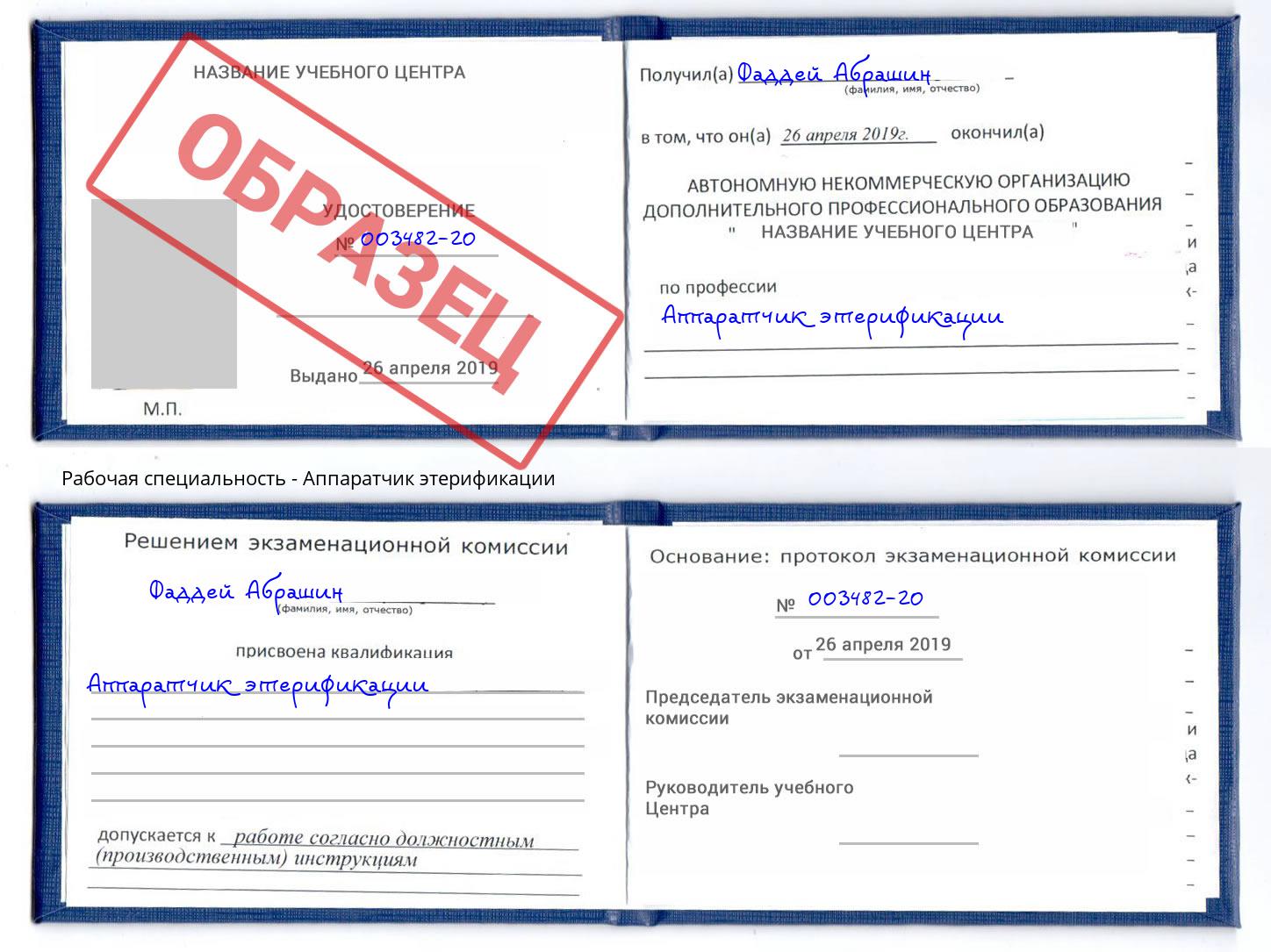 Аппаратчик этерификации Фурманов