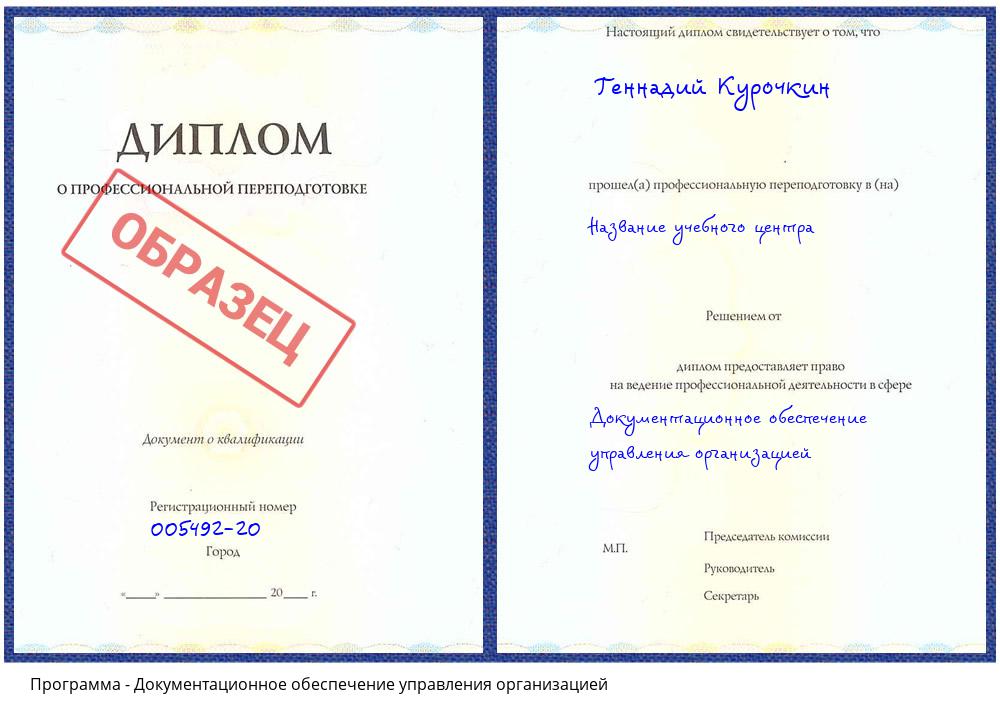 Документационное обеспечение управления организацией Фурманов